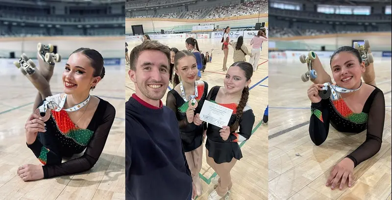 Tres patinadoras del club Barrio Sud de Villaguay  en la Copa Nacional Gonz�lez Molina 2026