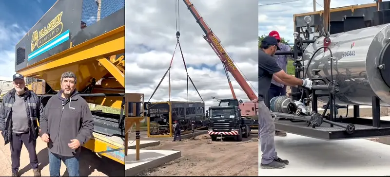 Hist�rico: Lleg� desde C�rdoba la nueva planta asf�ltica