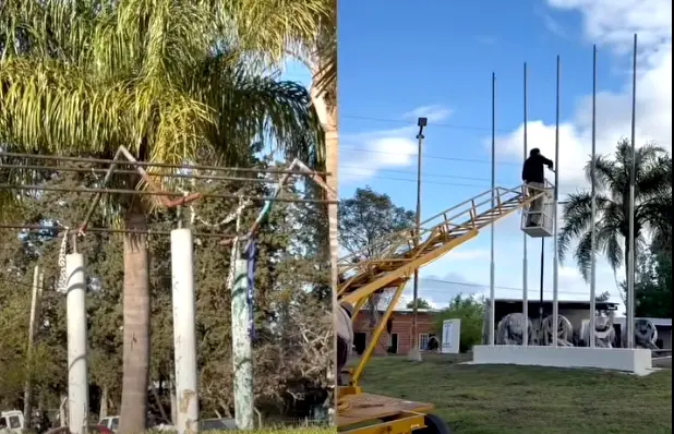 La Municipalidad de Villaguay trabaj� en la puesta en valor de la Plazoleta de la Unidad Latinoamericana