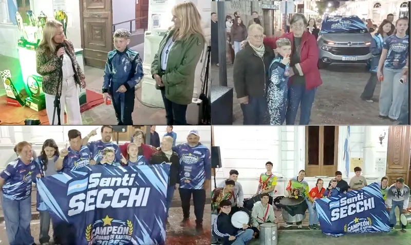 Caravana y bienvenida al Campe�n de Karting Entrerriano Santiago Secchi