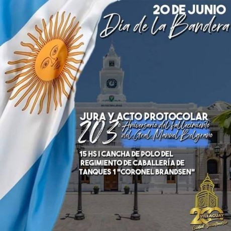 Conmemoracin da de la bandera: jura y acto protocolar del 203 aniversario del fallecimiento del Gral. Manuel Belgrano