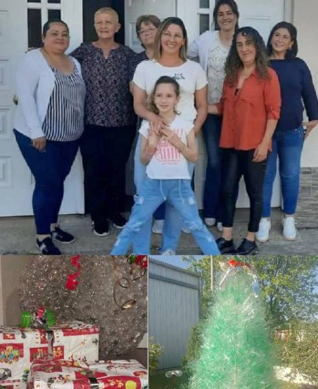 Arreglos navideños con material reciclado: Claudia Monjo visitó a vecinas de calle Premazzi