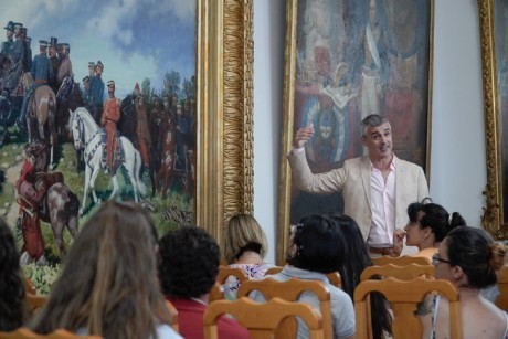 Comenzaron las visitas guiadas sobre la Batalla de Caseros y el cuadro de Emilio Caraffa