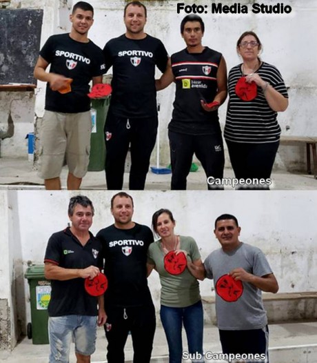 Johan y Pablo Noriega y Fabiana Alfaro campeones del campeonato de bochas organizado por Sportivo