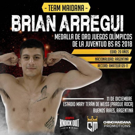 Brian Arregui debutar en el boxeo profesional el 11 de diciembre 