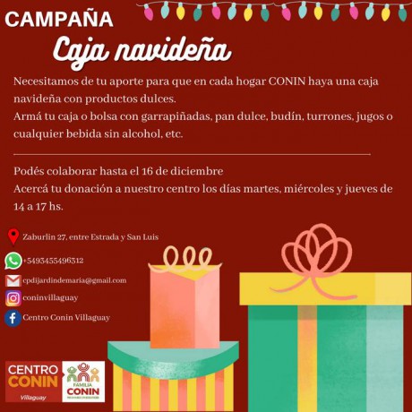 Campaa de cajas navideas y juguetes de CONIN Villaguay