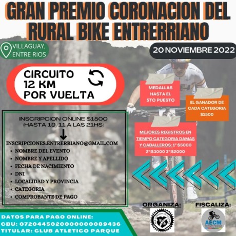 En Villaguay se corre la final Campeonato Entrerriano de Rural Bike, y tambin la coronacin