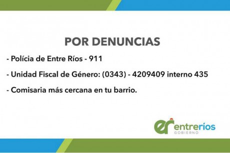 El gobierno provincial record las vas de comunicacin en casos de violencia