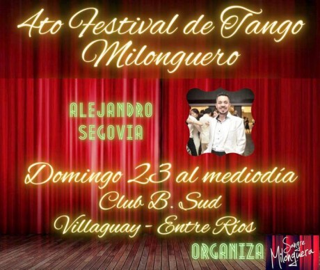 4to. Festival Milonguero, el 23 de octubre en Barrio Sud