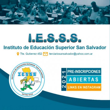 CARRERAS 2021 IESSS. Instituto Terciario San Salvador