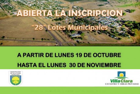 Abierta la inscripcin por 28 lotes municipales en Villa Clara