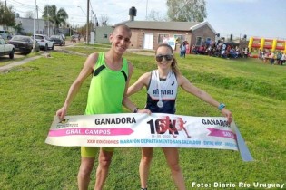 Juan Segovia de Concordia y la corredora de Villaguay, Miriam Leon fueron los ganadores de la prueba atlética General Campos – San Salvador