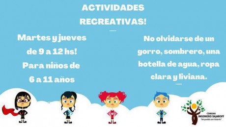 LAS ACTIVIDADES RECREATIVAS COMIENZAN EL JUEVES EN SAJAROFF