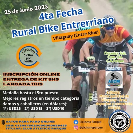 Villaguay prepara la cuarta fecha del Rural Bike Entrerriano
