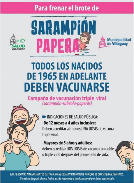 Sarampin y Papera-Se recomienda que se vacunen quienes hayan nacido despus de 1965