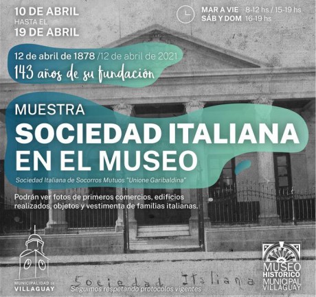 Por sus 143 aos la Sociedad Italiana expondr en el Museo