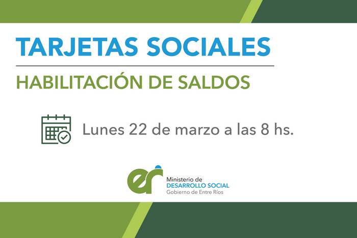 Este lunes se acreditarán las tarjetas sociales