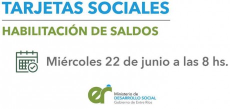 Este mircoles se acreditan las tarjetas sociales