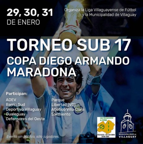 Torneo de ftbol Categora SUB 17.Participaran 9 clubes y estar en juego la Copa Diego Armando Maradona