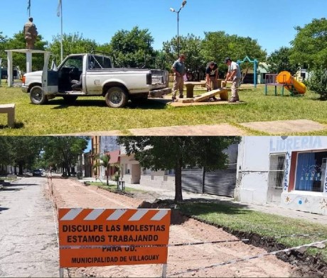 REPARACIN DE MEDIA CALZADA EN CALLE 25 DE MAYO Y MANTENIMIENTO DE PLAZAS EN LOS BARRIOS