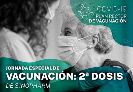 Nueva Jornada Especial de Vacunacin de SEGUNDA DOSIS de Sinopharm
