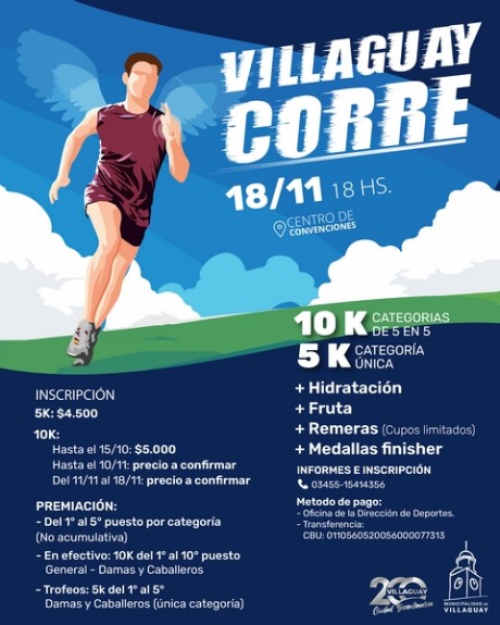 Continúa la inscripción para la Maratón Villaguay Corre 